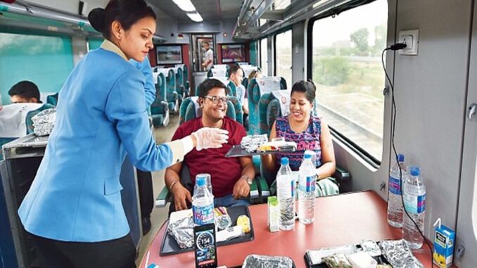 catering Only vegetarian meals will be booked during the rail ticket purchase.
